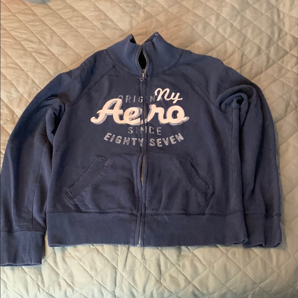 Aeropostale Navy Zip-Up Hoodie